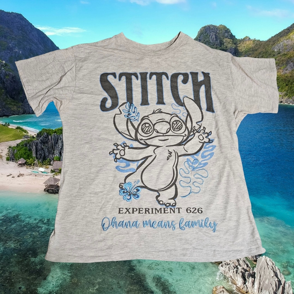 Disney Gray Stitch Short Sleeve Tee